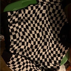 Black & White Checkerboard Knit Sweater women’s xl